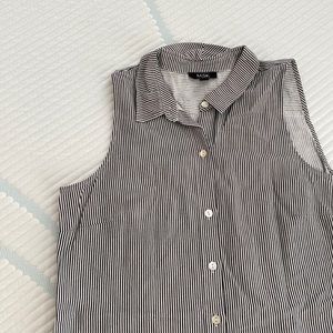 MSK size large ,button down navy and white pinstripe dress , never worn